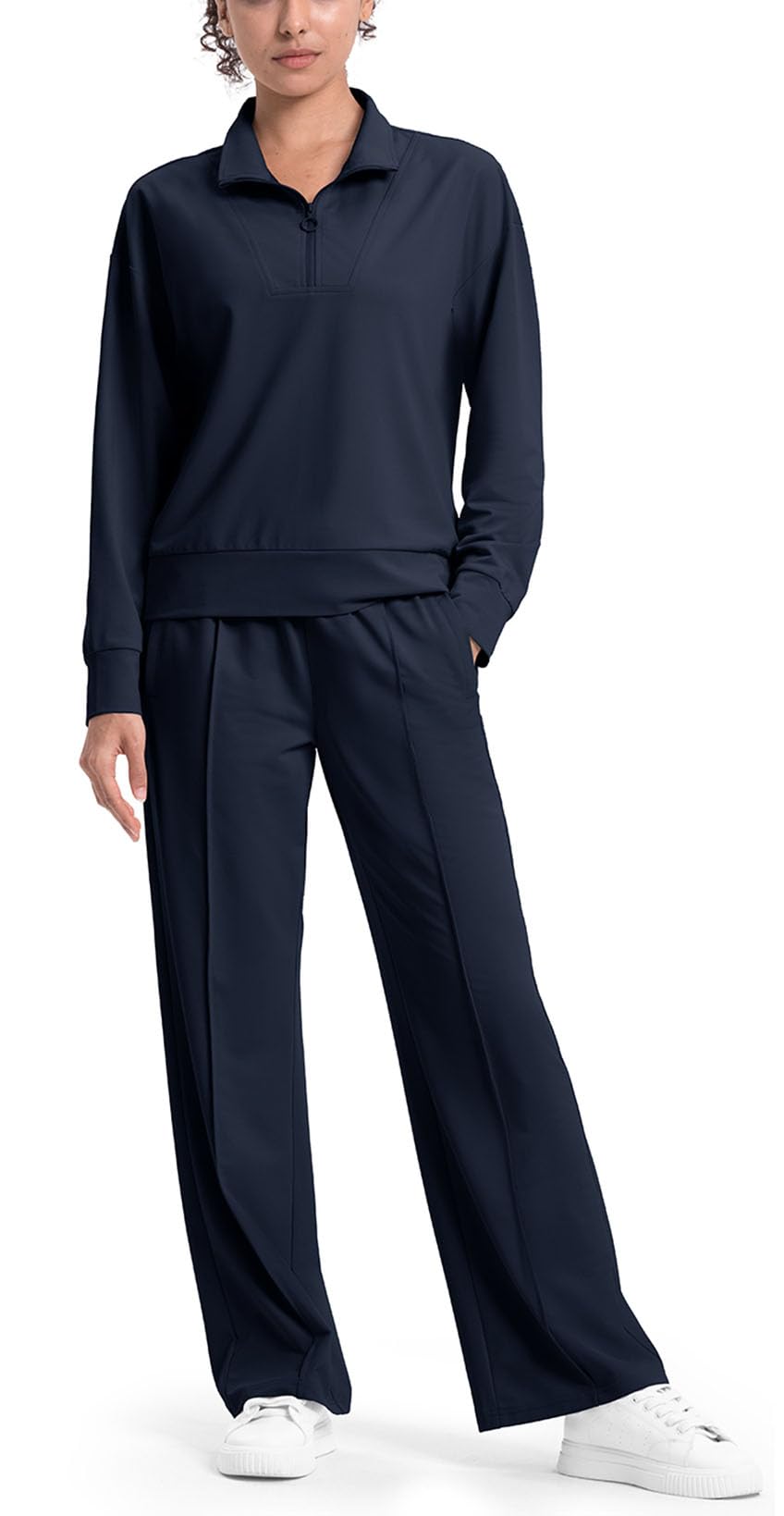 Rdruko Women's Lounge Sets Travel Airport Fall Outfits 2024 Track Suits Sweat 2 Piece Matching Sets(Navy Blue, US XXL)