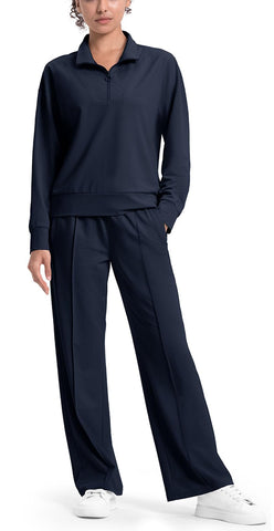 Rdruko Women's Lounge Sets Travel Airport Fall Outfits 2024 Track Suits Sweat 2 Piece Matching Sets(Navy Blue, US XXL)