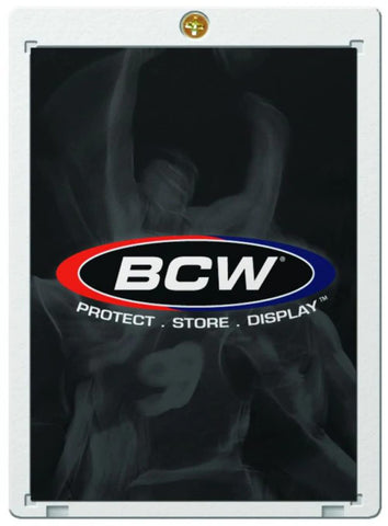 BCW 1-Screw Thick Card Holder - 50 PT. | Crystal Clear Polystyrene Protection for Standard Trading Card Protection | Secure Screwdown Design | Ideal for Collectible Card Storage and Display