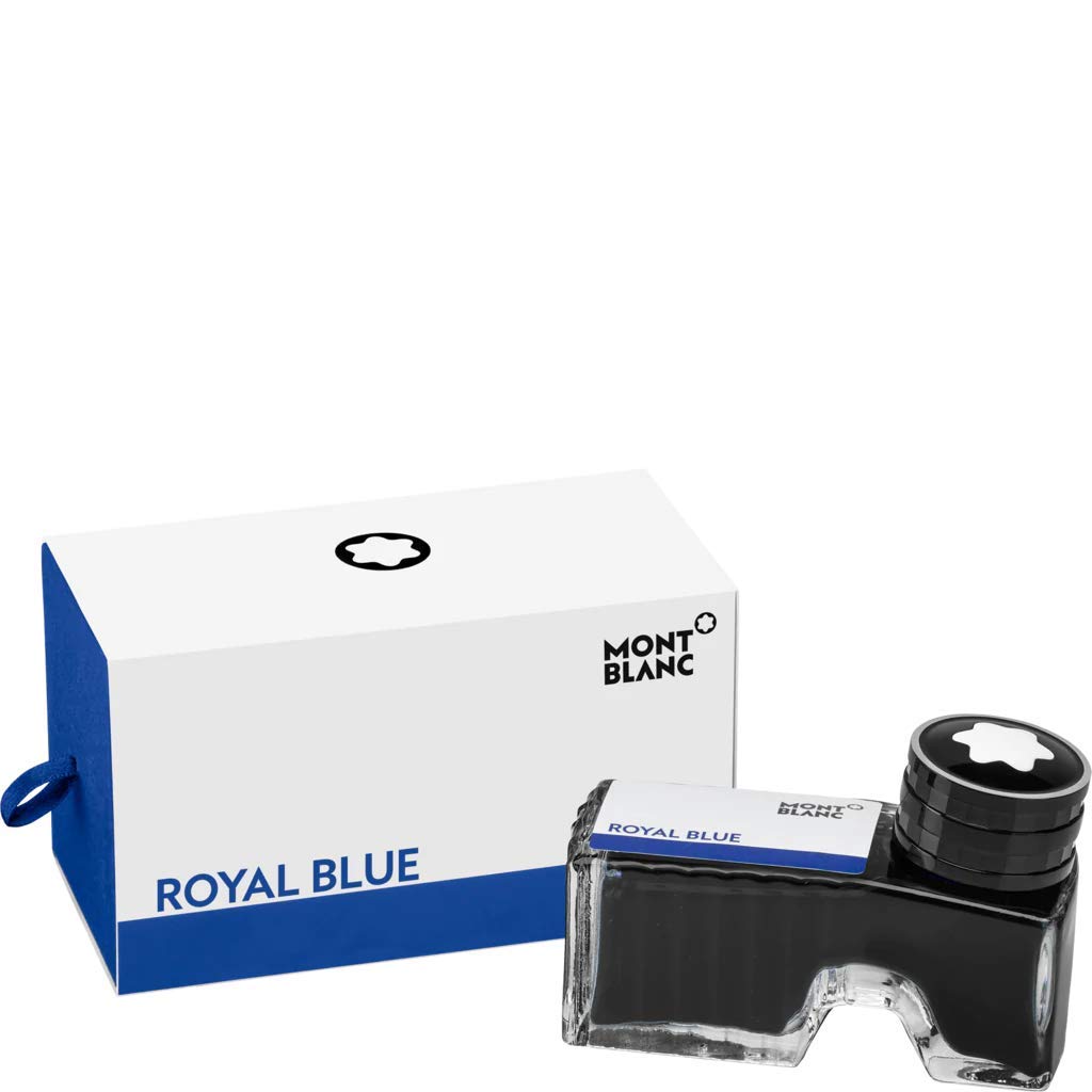 Montblanc Ink Bottle Royal Blue 105192 - Bottled Refill Ink in Blue for Fountain Pens - High Quality and Quick-Drying - 60ml