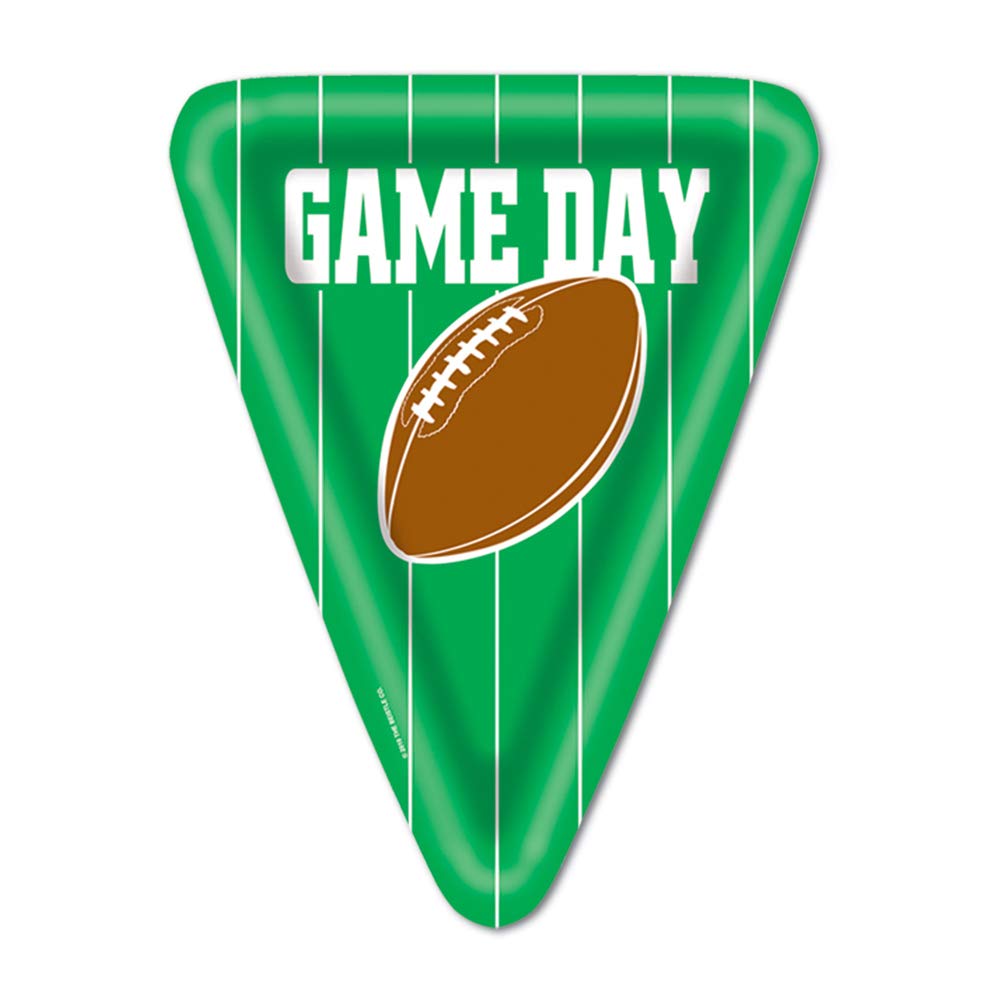 Game Day Football Triangular Shaped Plates Pack of 12