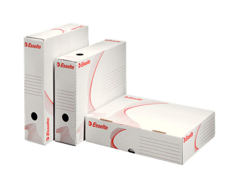 Esselte A4/Foolscap Standard Archiving Box with Wide Opening, White, Pack of 10