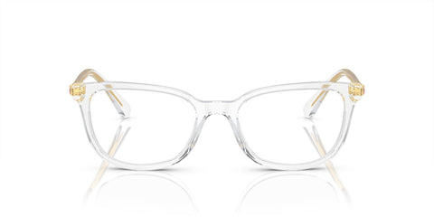 SWAROVSKI Women's SK2003F Low Bridge Fit Rectangular Prescription Eyewear Frames, Crystal/Demo Lens, 52 mm