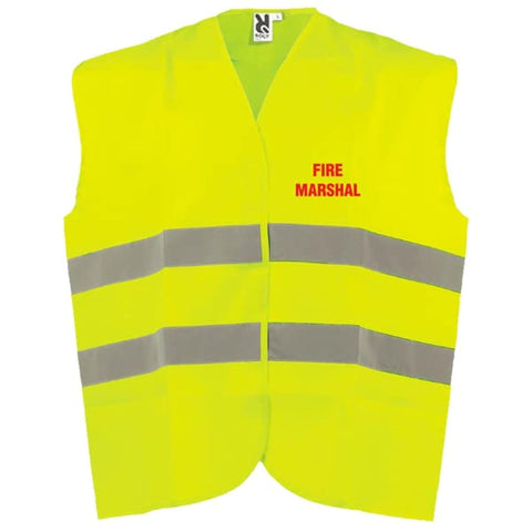 VSafety Fire Marshal Hi Vis Vest - Medium/Large - Yellow Safety Vest