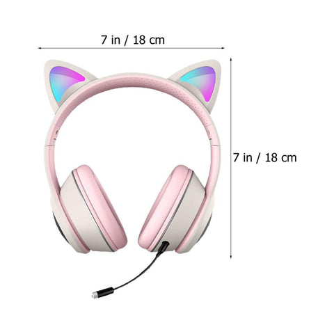 SOLUSTRE 1Pc Luminous Cat Headset Sound Computer Gamer Headset Noise canceling mic Cat Ear Headset USB mic Computer Gaming USB Gaming Headset Computer Microphones USB Headset abs Laptop