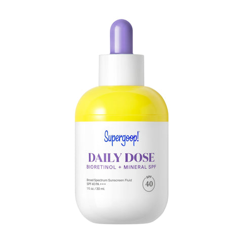 Supergoop! Daily Dose Bioretinol + Mineral SPF 40 with Bakuchiol, 1 fl oz - Plant-Based Retinol Alternative with Mineral SPF, Bakuchiol & Peptides - Helps Repair & Protect Skin - For All Skin Types