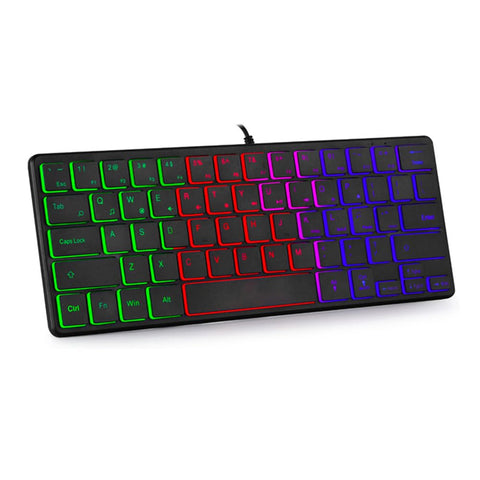 Hilitand 60% Wired Gaming Keyboard, RGB Backlit Compact Mini Keyboard, Ultra-Lightweight USB Keyboard 64 Keys for PC Gamer, Typist, Travel, Easy to Carry on Business Trip