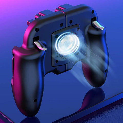 UKCOCO Cooling Handle Fan Cooler Phone Game Controller Fan Cell Phone Game Controller Phone Joystick Trigger Phone Grips Fan Controller Remote H6 Plastic Eat Chicken Charge