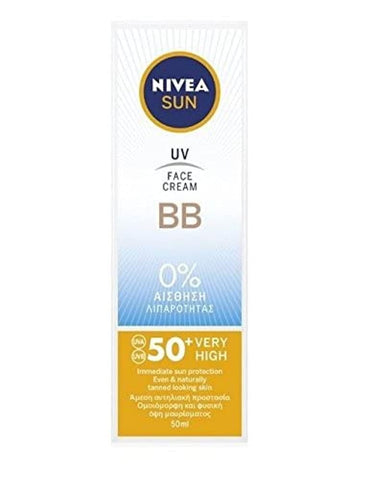 Nivea Sun UV Face BB Cream UVA/UVB sunscreen protection SPF50+, 50ml