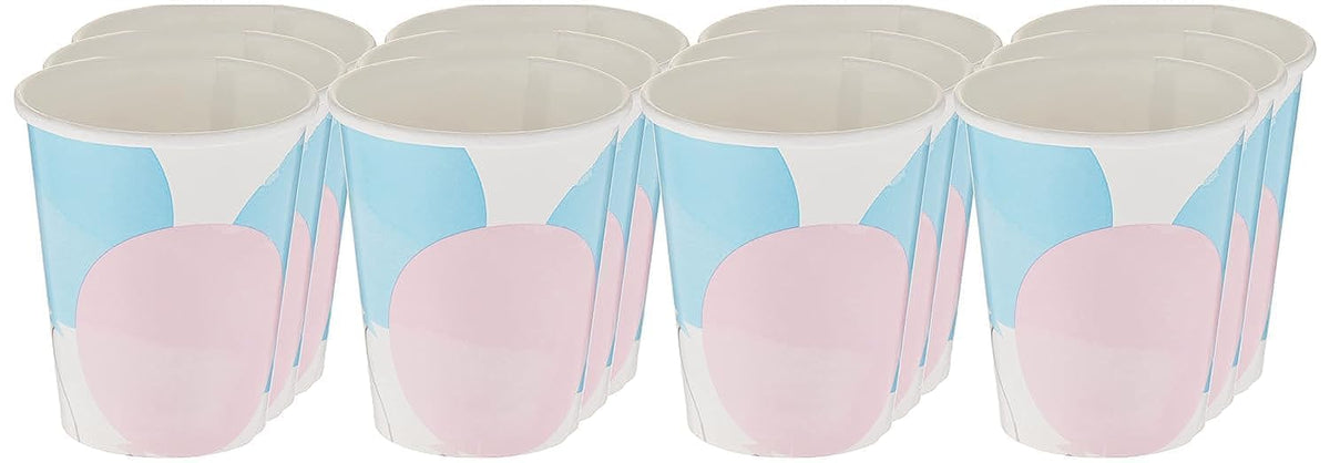Gender Reveal Party Paper Cups (255g) - Vibrant Blue & Pink Design- Perfect for Celebrating Baby's Arrival - 8ct