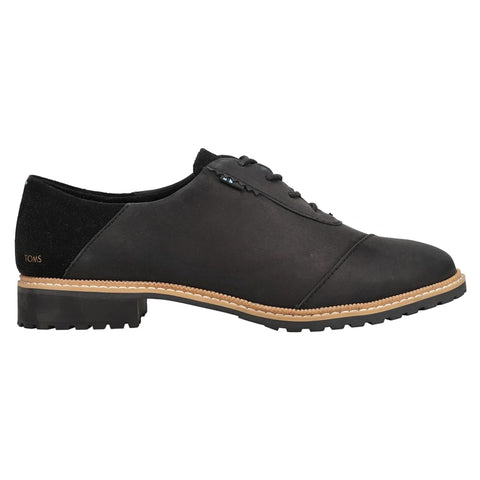 TOMS Womens Ainsley Oxford Flats Casual - Black - Size 8.5 B