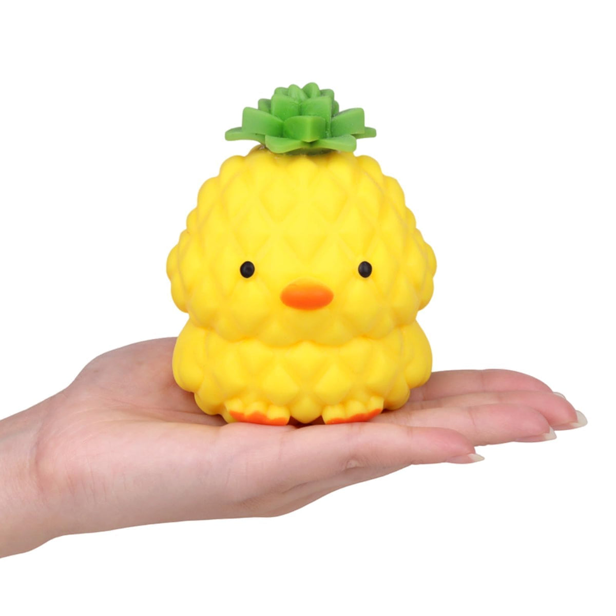 Anboor Squishy Pineapple Stress Balls, Animal Sensory Squeeze Toy for Anxiety Relief, Cute Duck Squishy Fidget Toys for Kids and Adults as Party Presents