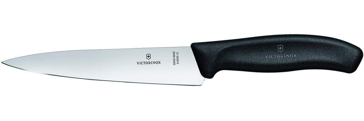Victorinox Swiss Classic, Carving Knife, Extra Sharp Blade, Straight Edge, 15 cm, Plastic Handle, Stainless Steel, Black