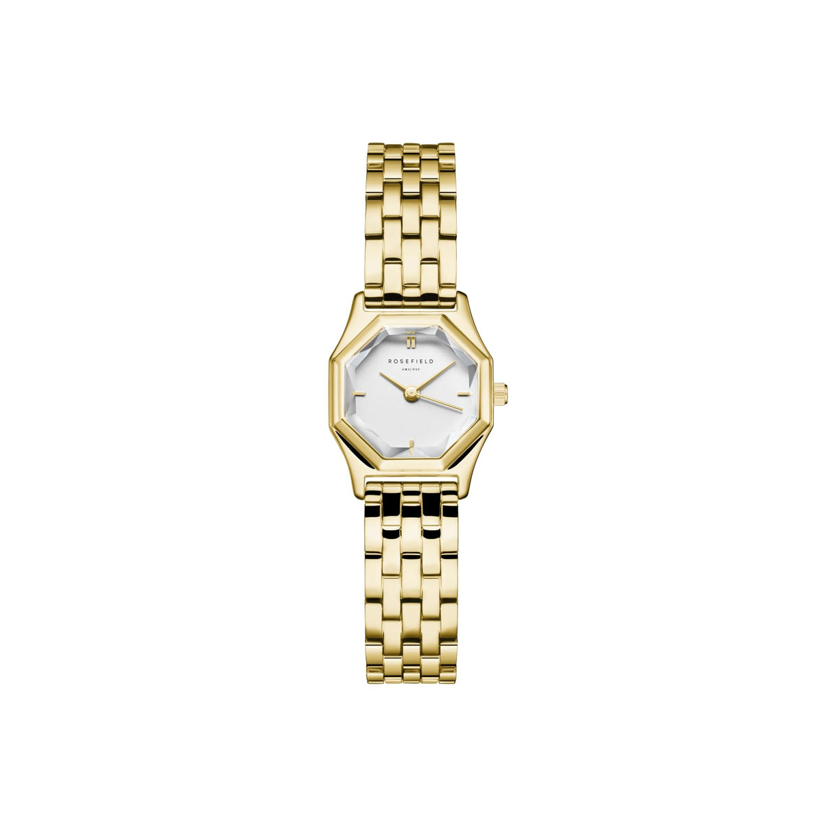 Rosefield Gold gemstone with a white dial and a gold case 21.5 x 27.5 mm, GWGSG-G02 in stainless steel., gold, Elegant