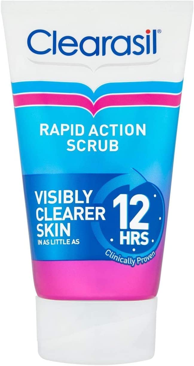 Clearasil Rapid Action Exfoliating Scrub, For Acne Prone Skin, Unclog Pores, Reduces Blackheads, Pimples & Excess Oil, Everyday Spots Prevention, 125 ml