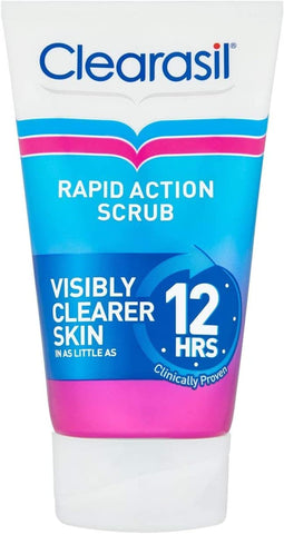 Clearasil Rapid Action Exfoliating Scrub, For Acne Prone Skin, Unclog Pores, Reduces Blackheads, Pimples & Excess Oil, Everyday Spots Prevention, 125 ml