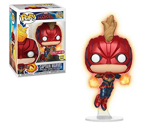 POP! Funko Marvel Captain Marvel - Glow in The Dark Flying Captain Marvel (Target Exclusive) #433