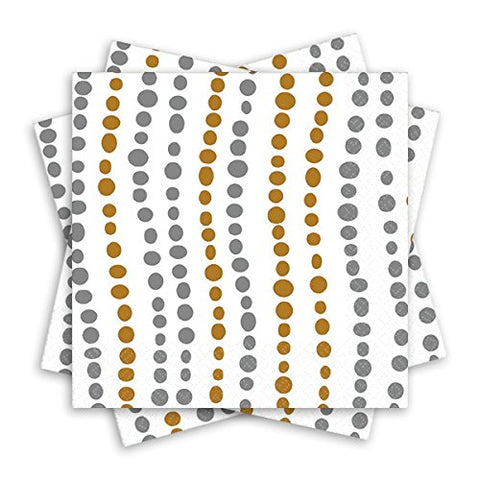 Amscan Metallic Dot Beverage Napkins | Pack of 16 | Party Supply