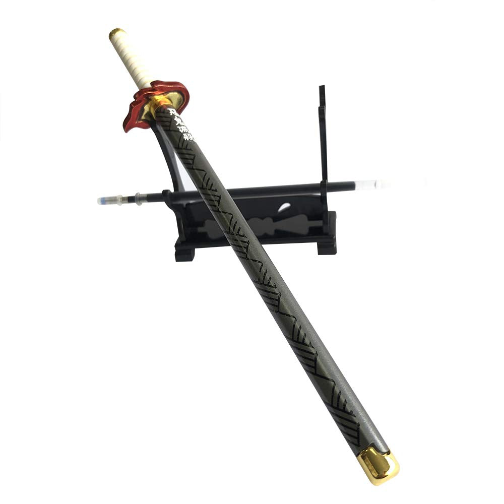Demon Slayer: Kimetsu no Yaiba Rengoku Kyoujurou Sword Katana Knife Signature Pen Sword Game Collection Party Supplies Gift Sword Toys Action Figures Metal Arts Collections (DS-Rengoku Kyoujurou)