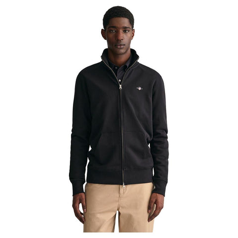 GANT Men's REG SHIELD FULL ZIP SWEAT, Black, XS