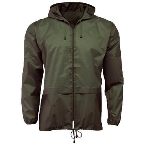 G5 APPAREL Lightweight Unisex Water Resistant Plain Kagool Jacket (M, Olive)