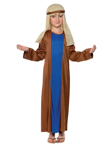 Smiffys Joseph Costume, Brown with Robe & Headpiece, Christmas Children's Fancy Dress, Child Dress Up Costumes
