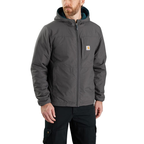 Carhartt Men's Rain Defender Relaxed Fit Fleece Reversible Jacket, Night Blue Heather/Shadow, Large