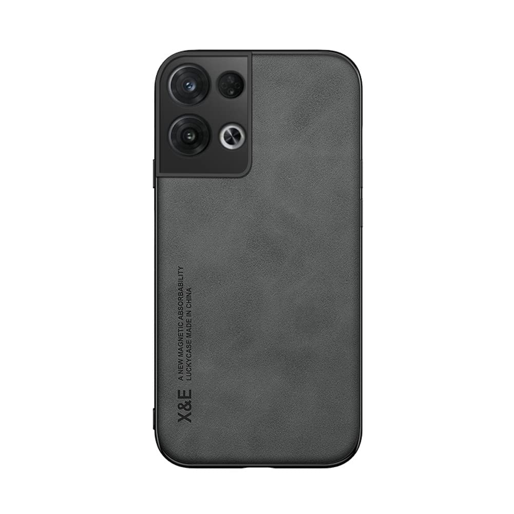 Kepuch Silklike Case for Oppo Reno 8 - Cover Bumper Built-in Metal Plate for Oppo Reno 8 - Black