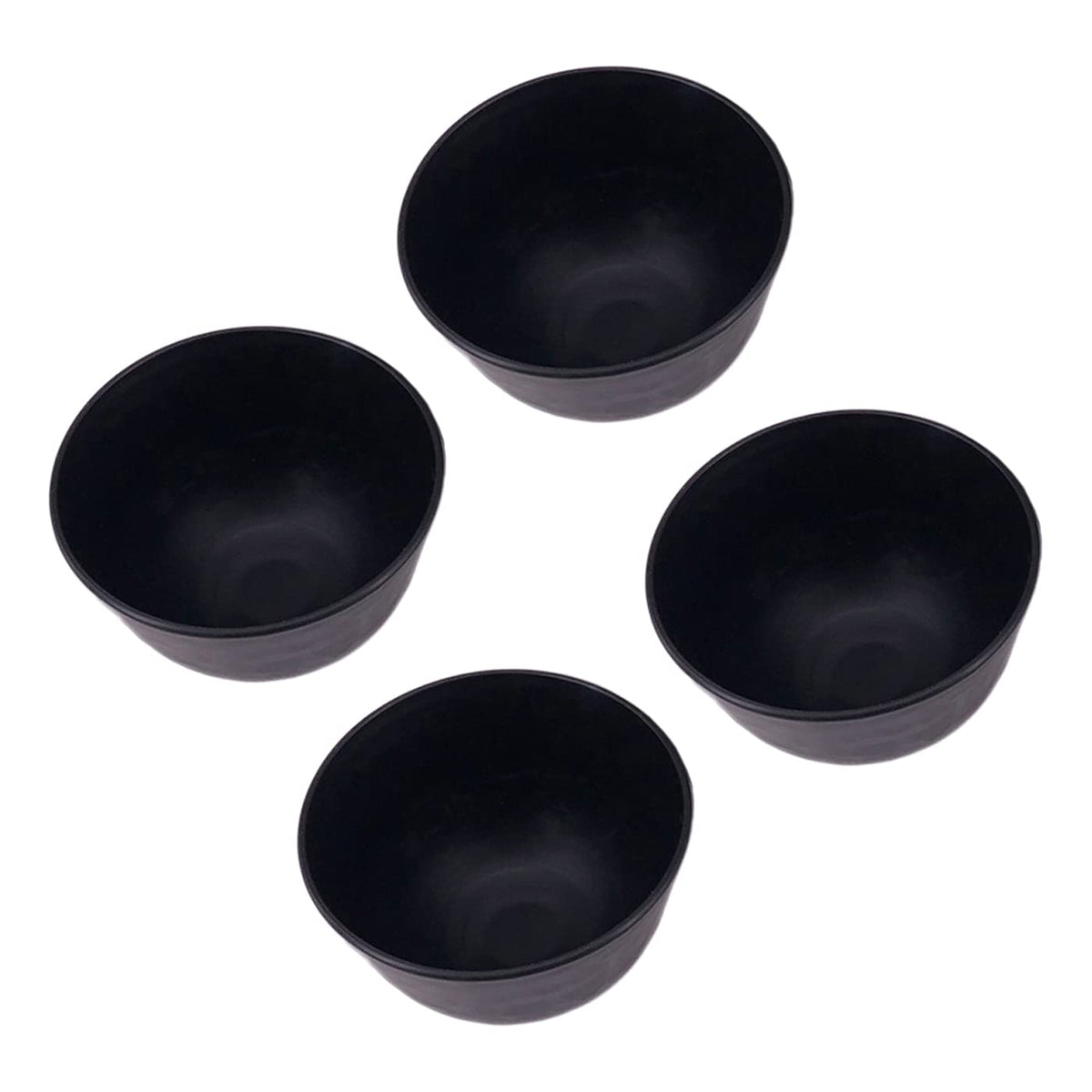 lasenersm 4 Pieces Rubber Facial Mask Mixing Bowl Facemask Bowl Mud Mask Mixing Bowl DIY Skin Care Mixing Tool for Lady Women Home Beauty Salon Use, Black