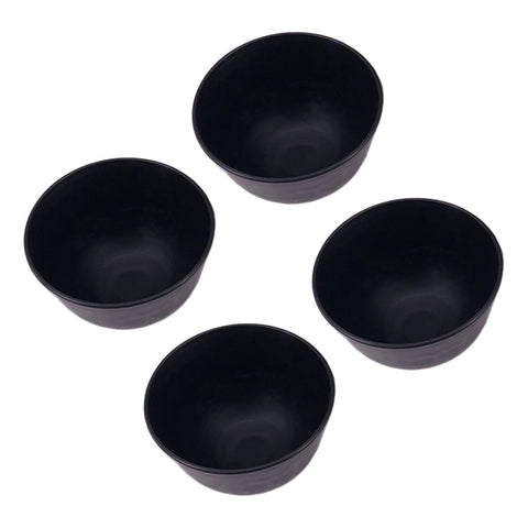 lasenersm 4 Pieces Rubber Facial Mask Mixing Bowl Facemask Bowl Mud Mask Mixing Bowl DIY Skin Care Mixing Tool for Lady Women Home Beauty Salon Use, Black
