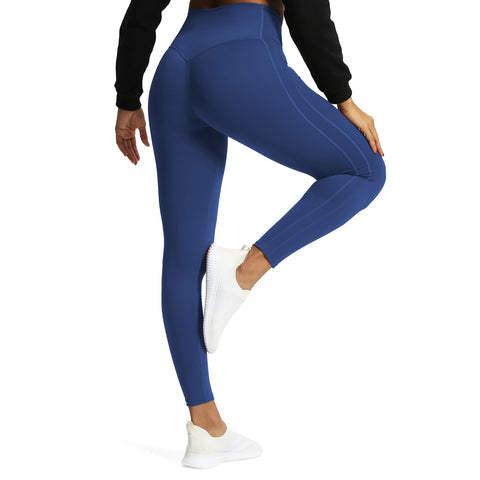 Aoxjox High Waisted Workout Leggings for Women GEO Compression Tummy Control Gym Buttery Soft Yoga Pants 26" (Bellwether Blue, Small)