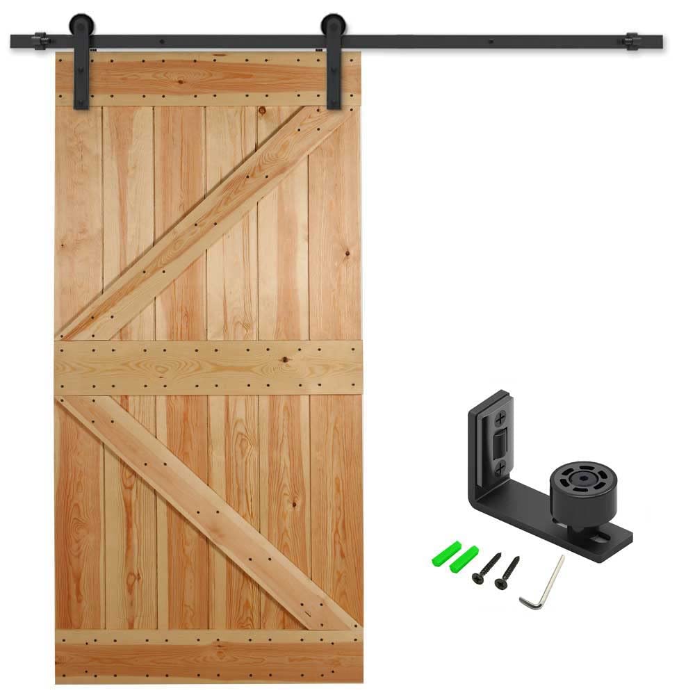 CCJH 6.6FT Heavy Duty Sliding Barn Wood Door Hardware Kit - Smoothly and Stable - Easy Installation - Fit 40" Single Door Panel(Line Style Hangers)