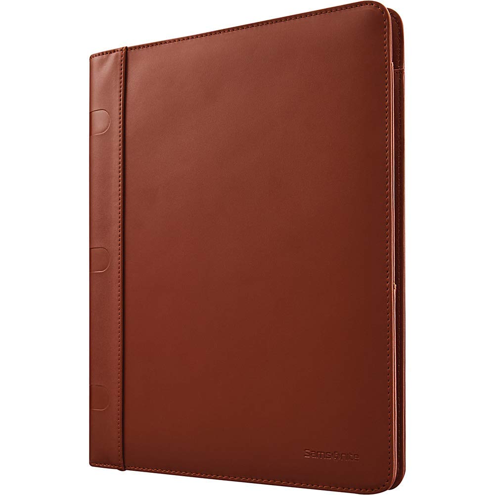 Samsonite Xenon Leather Business Portfolio, Saddle, One Size