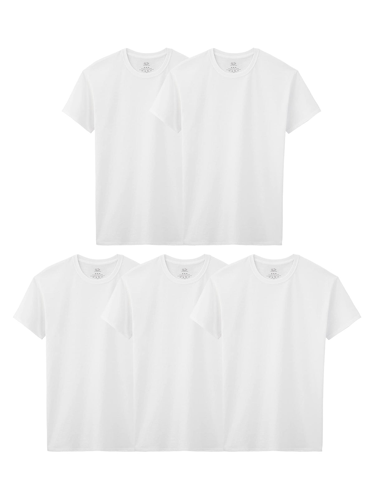Fruit of the Loom Boys' Big Cotton White T Shirt, Small