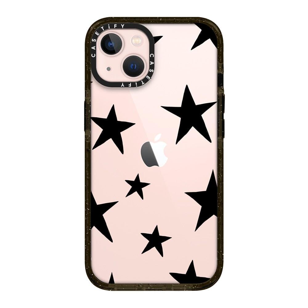 CASETiFY Impact iPhone 13 Case [6.6ft Drop Protection] - Stars Black - Clear Black