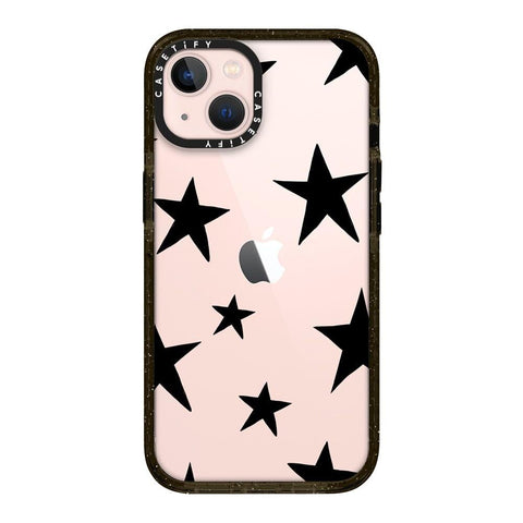 CASETiFY Impact iPhone 13 Case [6.6ft Drop Protection] - Stars Black - Clear Black
