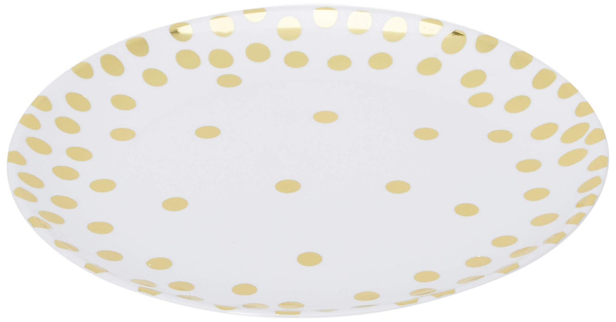 Amscan Gold Confetti Dots Round Plastic Plates, 6 1/4 Childrens-Party-Supplies, Multi