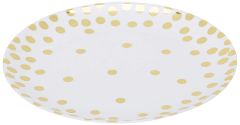 Amscan Gold Confetti Dots Round Plastic Plates, 6 1/4 Childrens-Party-Supplies, Multi