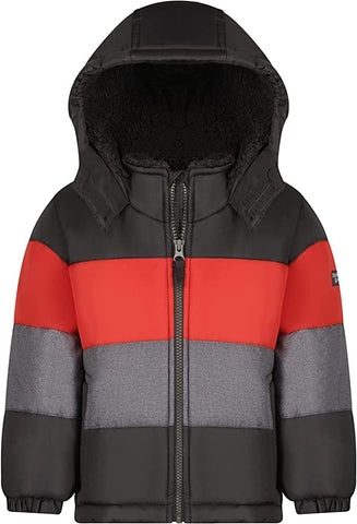 OshKosh B'Gosh Boys' Toddler Heavyweight Winter Jacket with Sherpa Lining, Grey, 3T