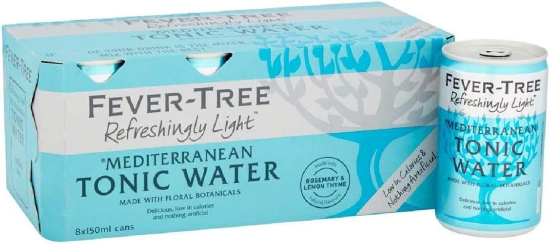Fever-Tree Light Mediterranean Tonic Water, 8 x 150ml