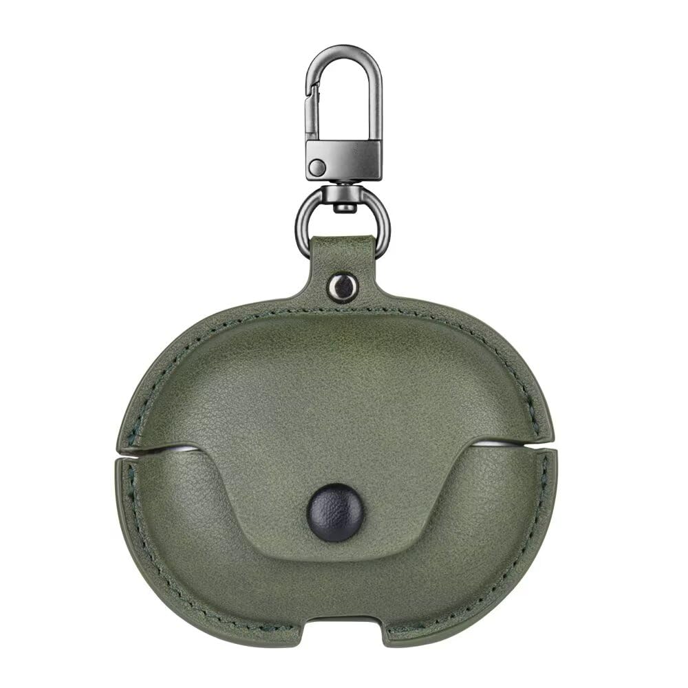 LIUZIHAN Case Compatible with Samsung Galaxy Buds 3/Buds 3 Pro, PU Leather, with Keyring Included, Anti-scratch, Protective Case Cover for Samsung Galaxy Buds 3/Buds 3 Pro.(Green)