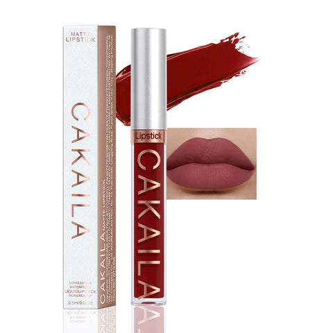CAKAILA Dark Red Maroon Matte Long Lasting Liquid Lipstick Lip Gloss Set,labiales metalicos Matte Nude matt Lipstick Long Lasting Waterproof llabiales mate 24 horas originales matte larga duracion 24