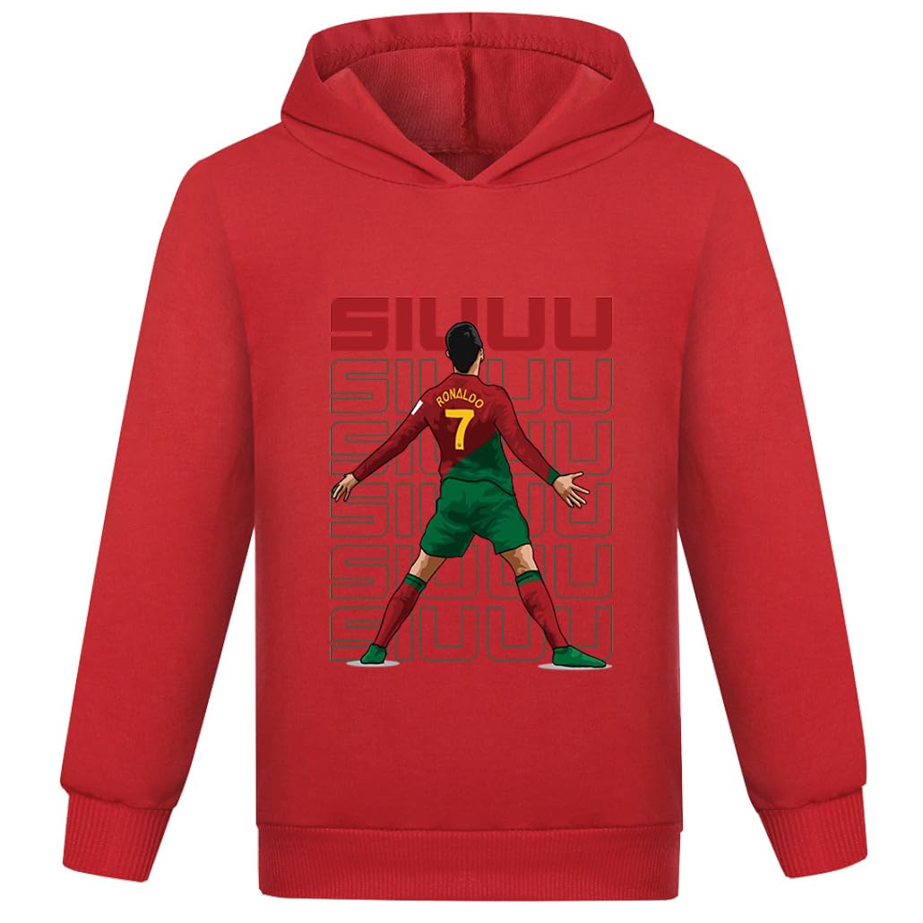 Boys No.7 Fans Match Football Hoodies Unisex Casual Sweatshirt Gifts for Kids (Red,9-10 Years,9 Years,10 Years)