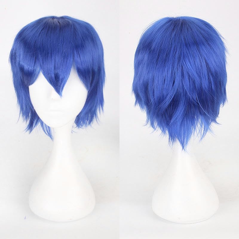 Wig Cos Short Hair 30Cm Color Cosplay Wig Dark Blue