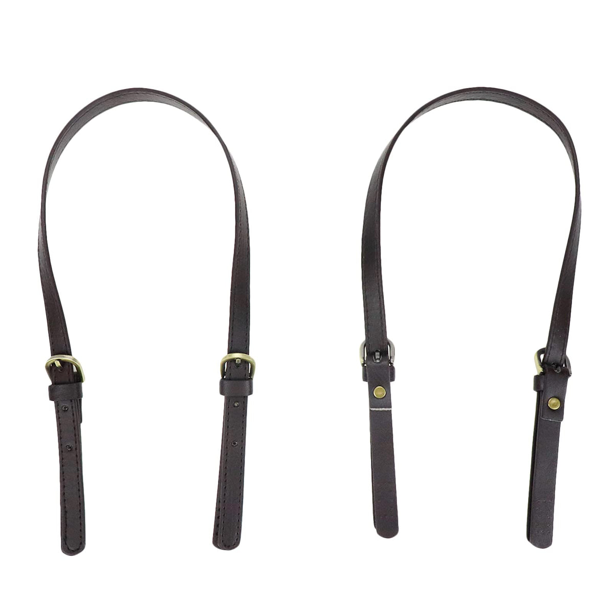 Semetall PU Leather Replacement Purse Straps 2 Pcs 65cm to 71cm Dark Coffee Replacement Purse Strap Leather Handles for Bags,Purse Strap Replacement