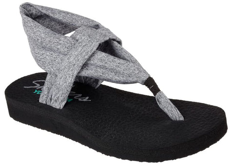 Skechers Women's Meditation Studio Kicks Slingback Yoga Flip-Flop, Grey, 7 Wide