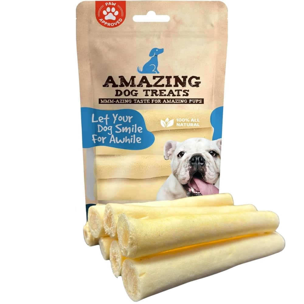 Amazing Dog Treats - 6 Inch Cow Tail Dog Chew- Thick - (10 Pcs/Pack) - Premium Quality - Sourced from Grass Fed Cattle - Long Lasting Dog Chew- Rawhide AlternativeÃƒÆ’Ã†â€™Ãƒâ€šÃ‚Â¢ÃƒÆ’Ã‚Â¢ÃƒÂ¢Ã¢â€šÂ¬Ã…Â¡Ãƒâ€šÃ‚Â¬ÃƒÆ’Ã¢â‚¬Å¡Ãƒâ€šÃ‚Â¦