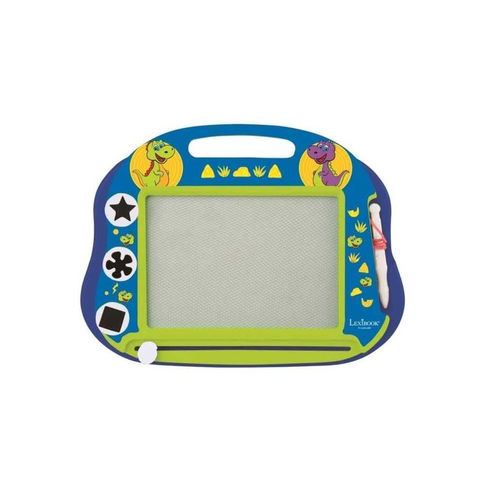 Lexibook, Dinosaur, Multicolour Magic Magnetic Drawing Board, Artistic Creative Toy for Girls and Boys, Stylus Pen and Stamps, Blue, CRDINO550
