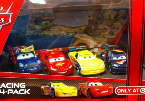 Disney / Pixar CARS 2 Movie Exclusive Die Cast Car Racing 4Pack Lightning McQueen, Ronnie Del Cooper, Max Schnell Jeff Gorvette