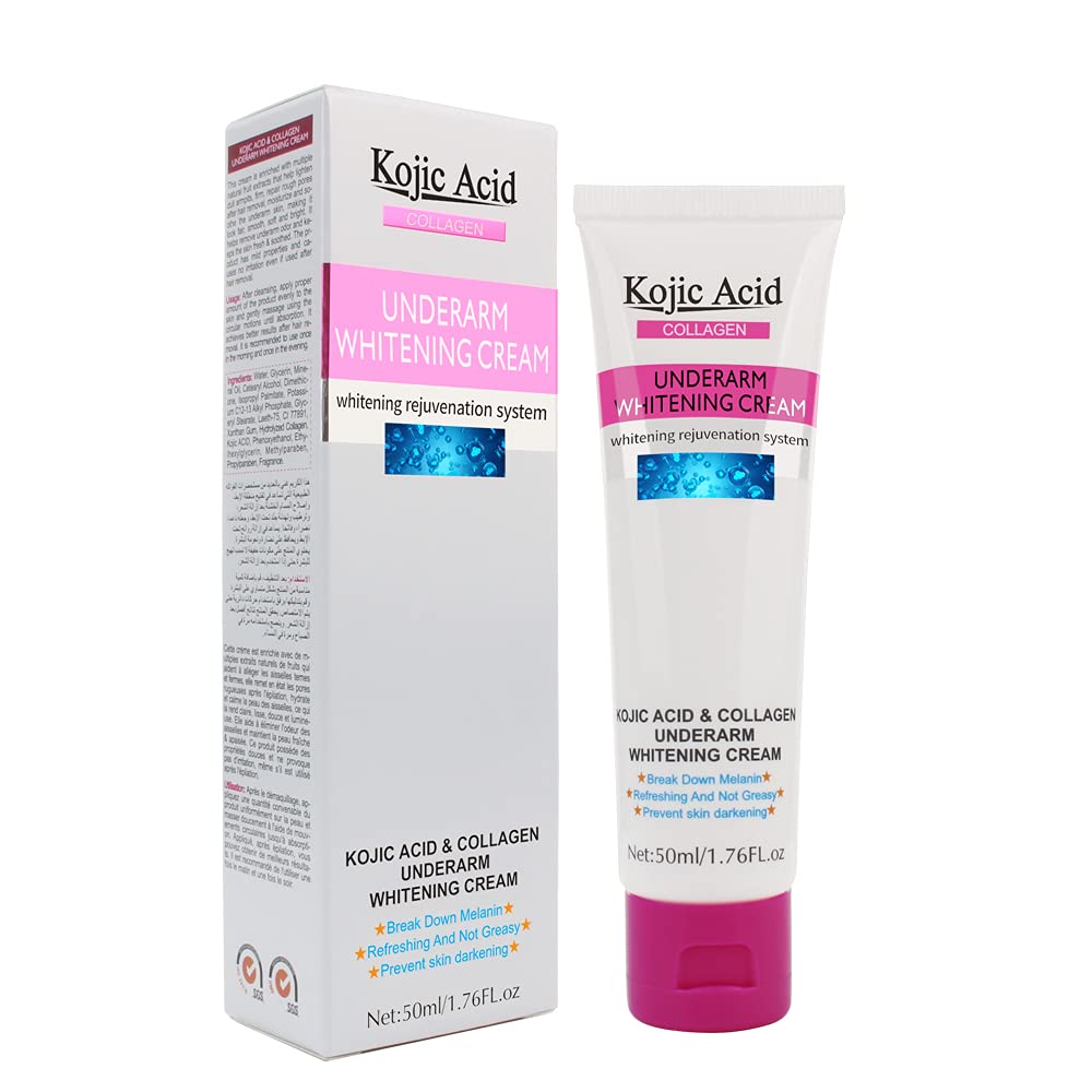 Kojic Acid Skin Whitening Cream for Intimate Area,Dark Spot Corrector for Body,Bleaching Cream for Private Area,Underarms,Knees,Elbows,Bikini Line,Armpit,Dark Spot Remover,1.7oz